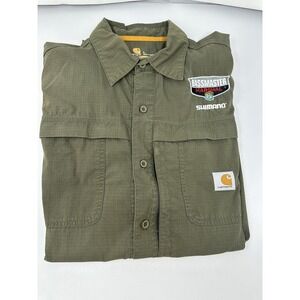 Carhartt Bassmaster Marshal Shimano Men's Green Force Long Sleeve Shirt Large